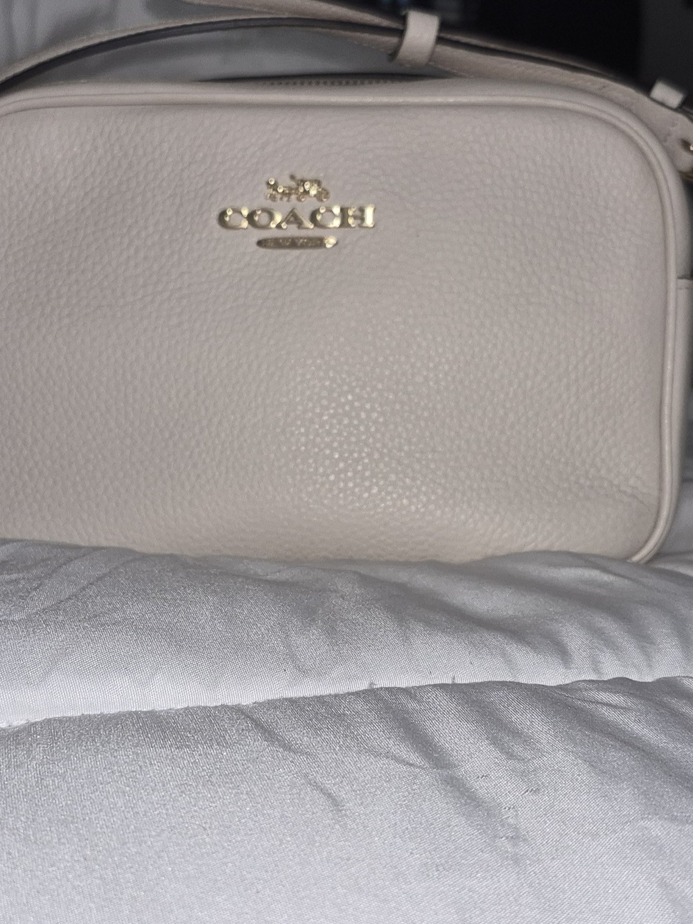 Coach Pebbled Leather Crossbody Bag - Cream